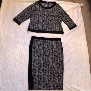 VINCE CAMUTO BLACK AND WHITE SKIRT SET